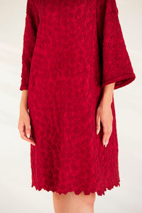 Red Picturesque Smock Dress