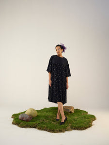 Starry Night Silk Shift Dress (RTS)