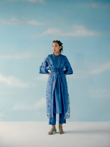 Azure Chase Kurta with Cape (RTS)