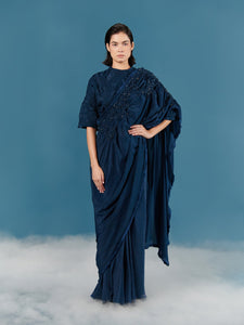 Organic Smocked Palla Cube Emb Sari