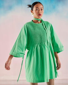 Women's Green Summer Jade Dress Premium Cotton Short Boxy Casual Dress | ILK Women's Green Summer Jade Dress Premium Cotton Short Boxy Casual Dress | ILK